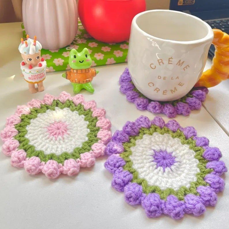 Tulip Flower Coaster Crochet Pattern
