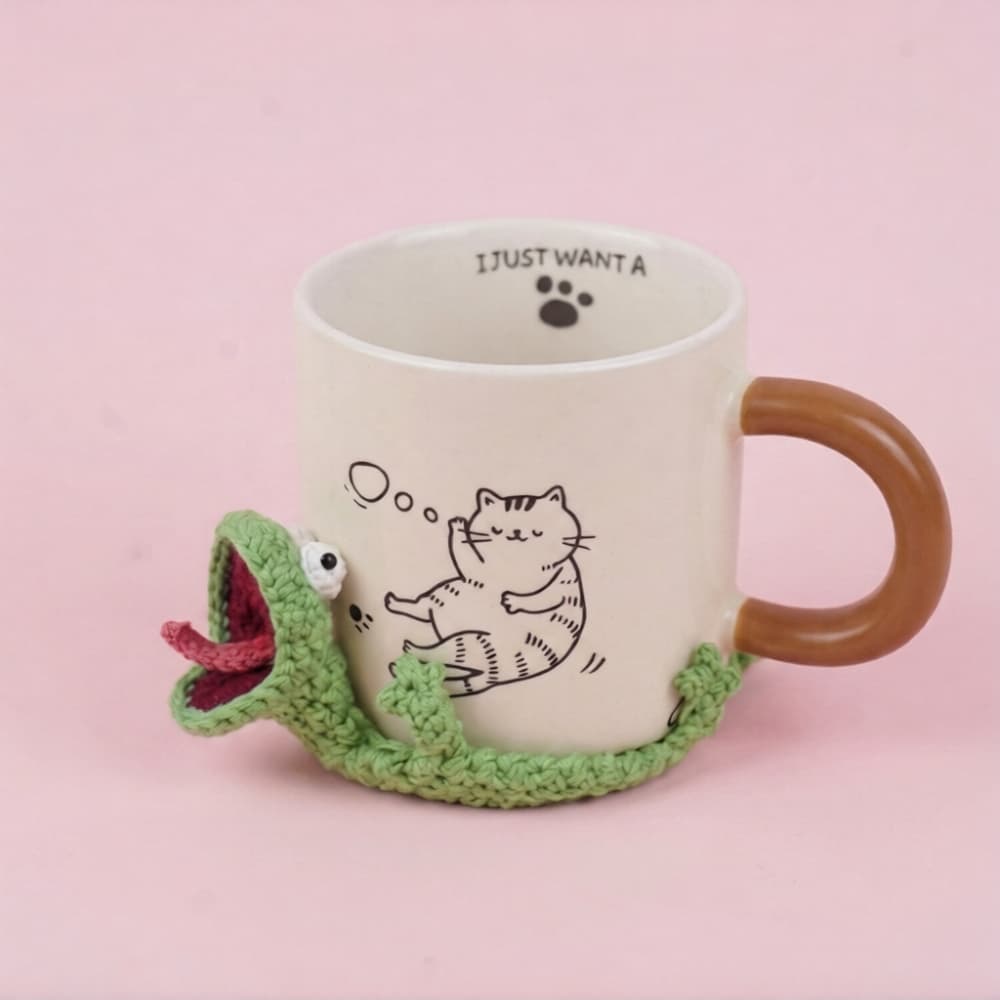 Adorable animal crochet coaster pattern for coffee desk decor