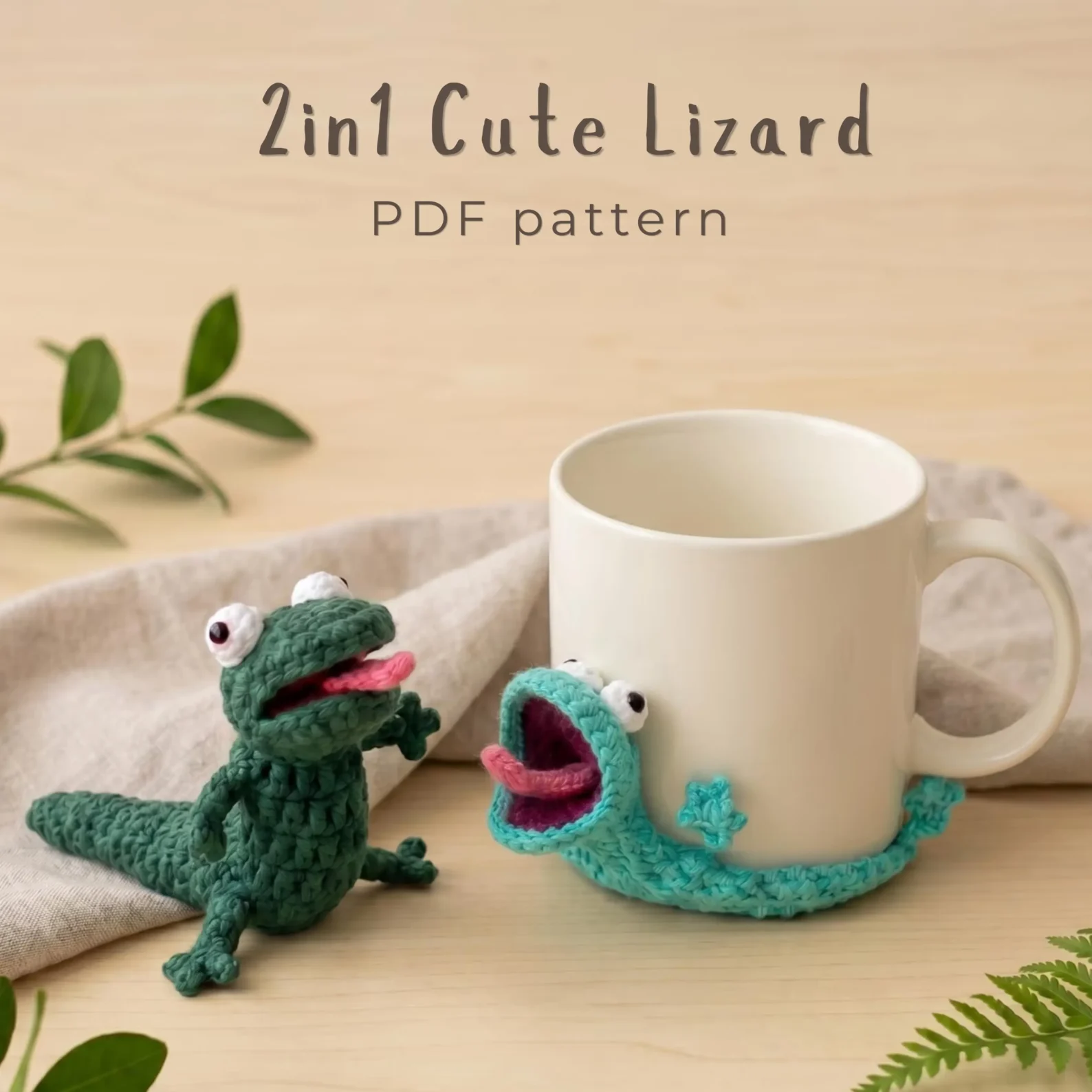 2in1 Cute Lizard Crochet Pattern PDF Bundle