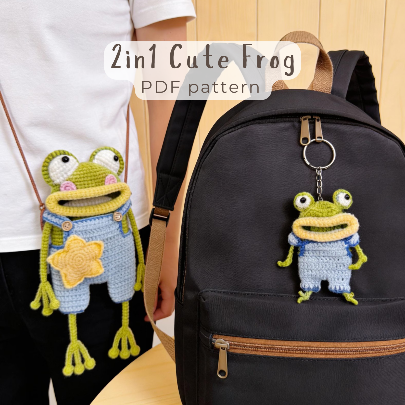 2-in-1 Cute Frog Crochet Pattern PDF