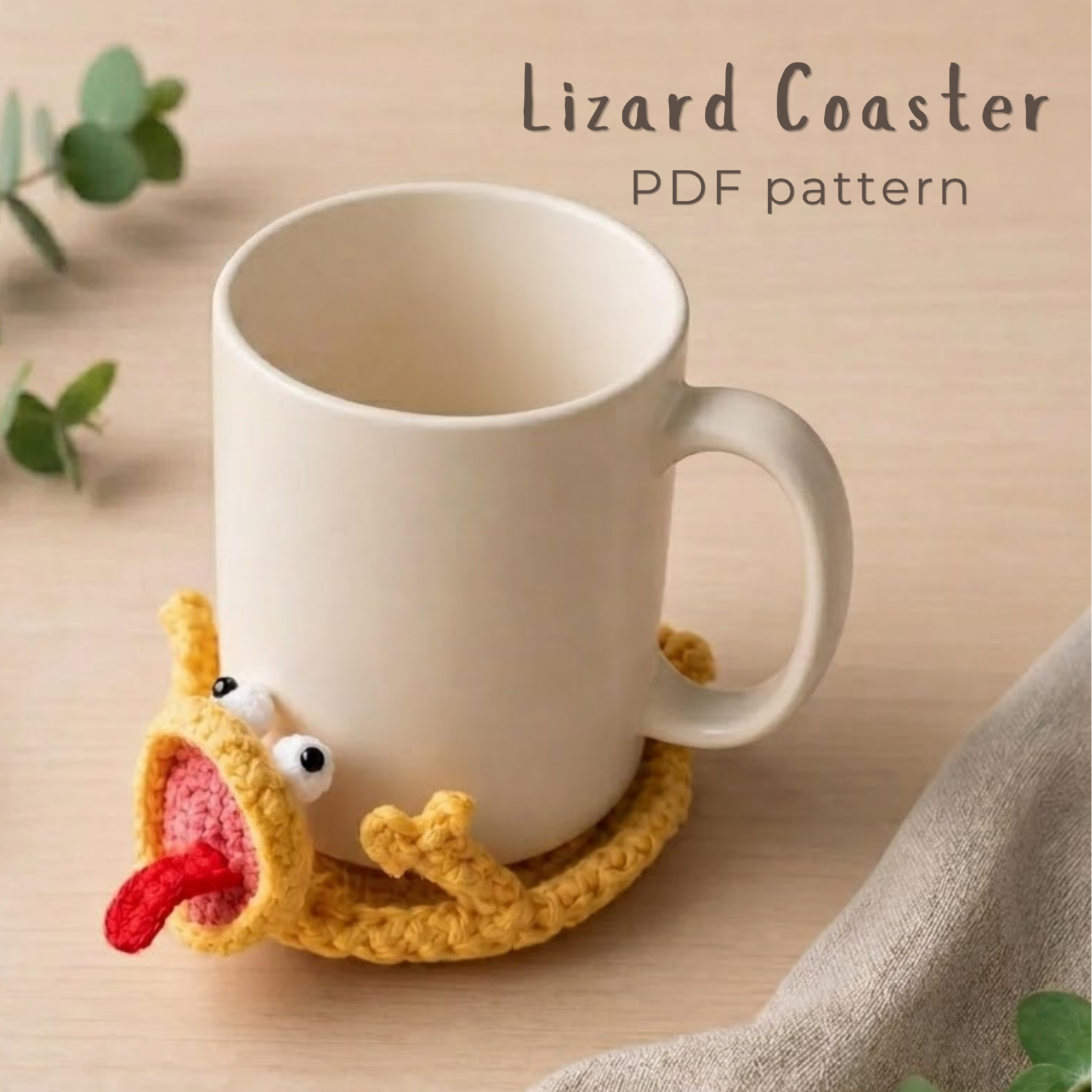 Lizard Coaster Crochet Pattern PDF