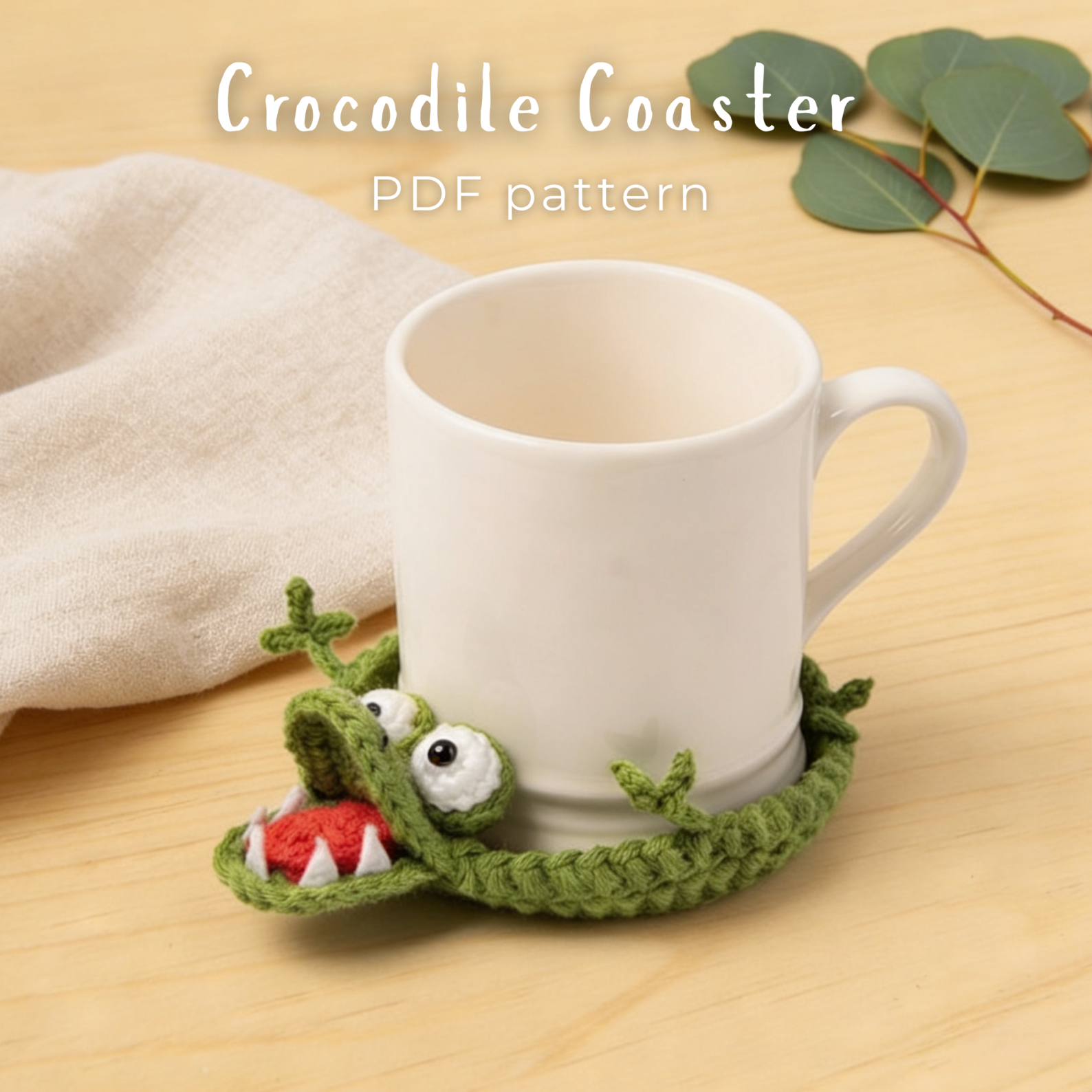 Crocodile Coaster Crochet Pattern PDF