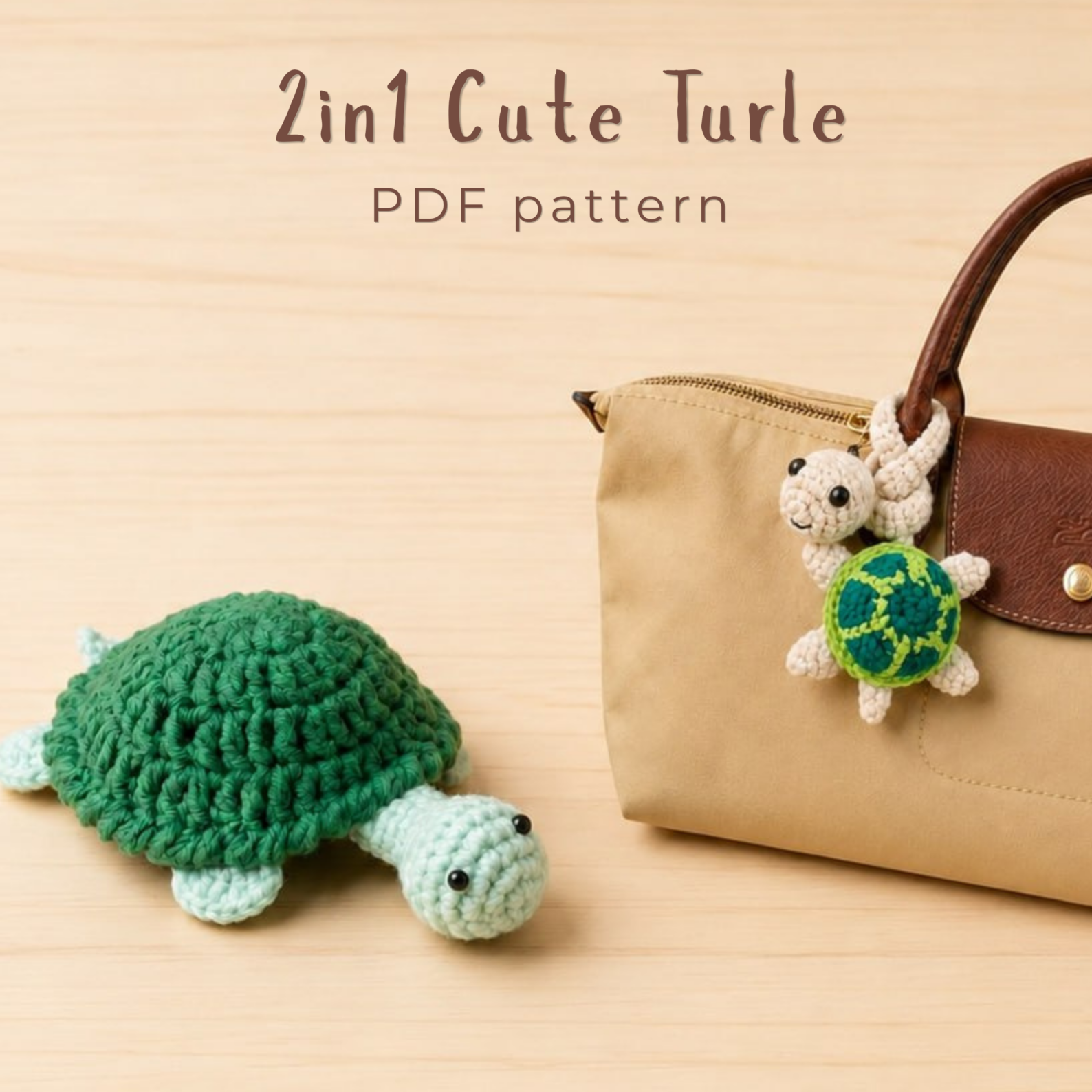 2-in-1 Cute Turtle Crochet Pattern Bundle PDF