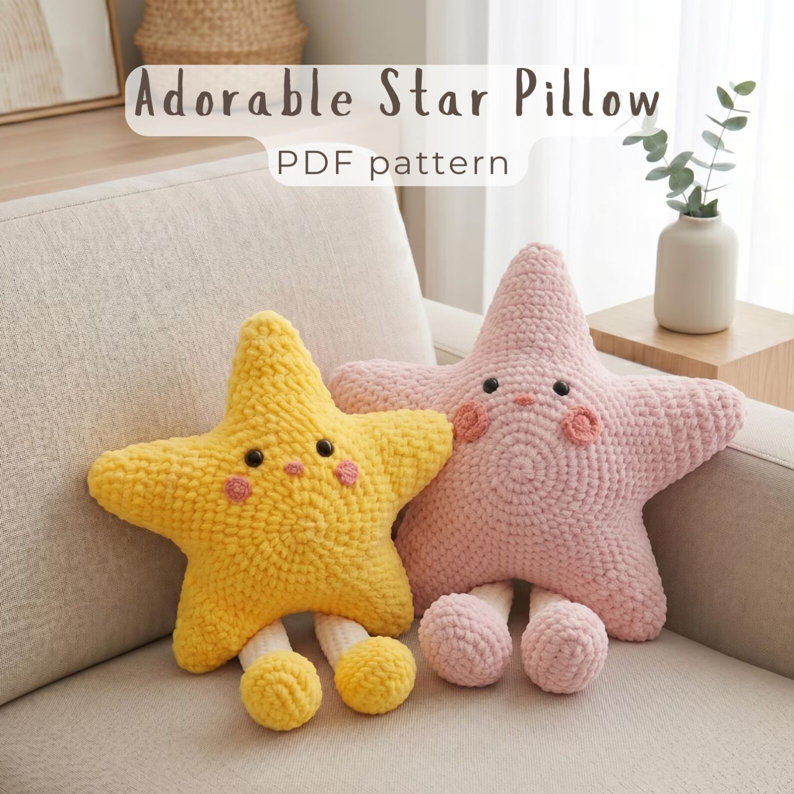 Adorable Star Pillow Crochet Pattern