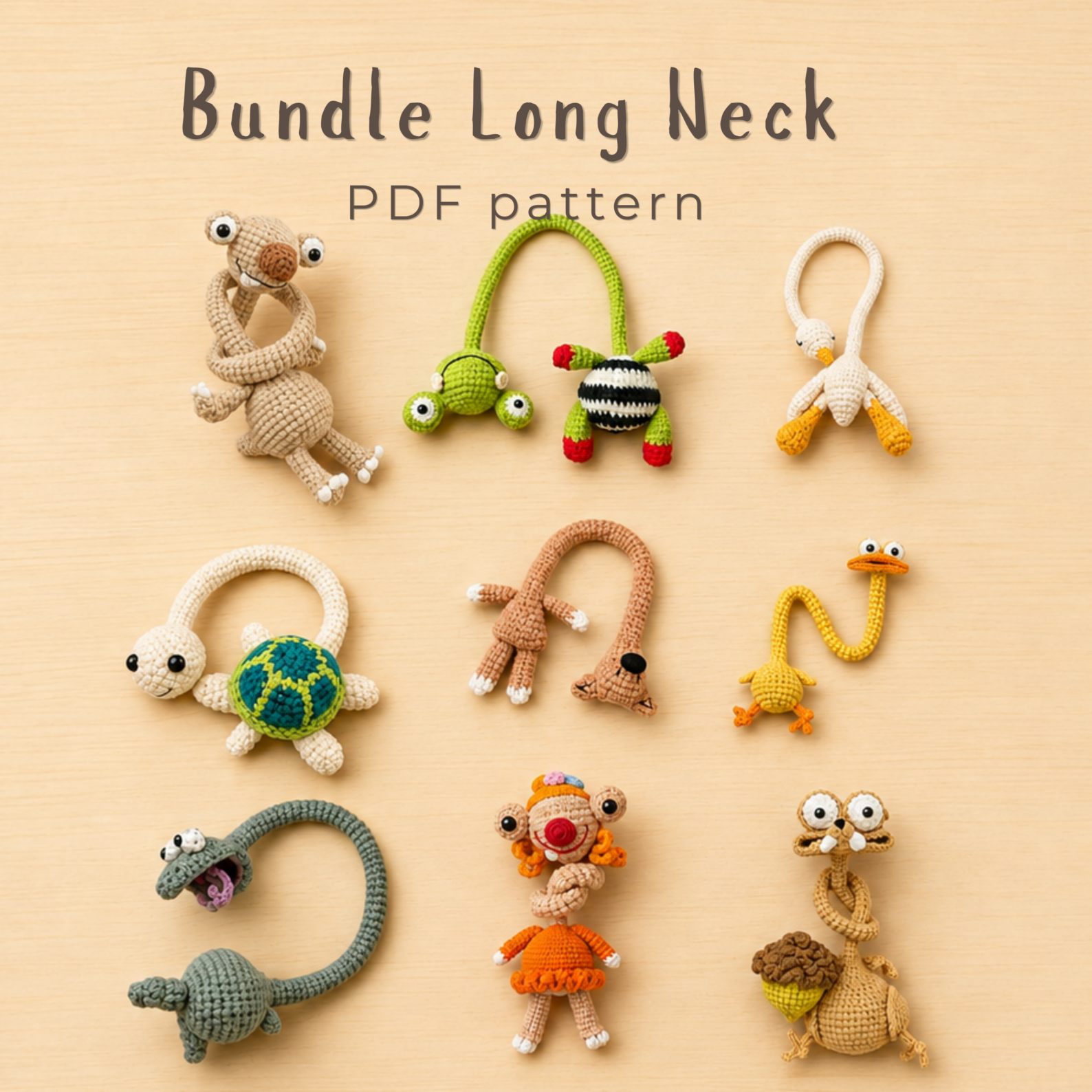 9-in-1 Long Neck Crochet Pattern Bundle