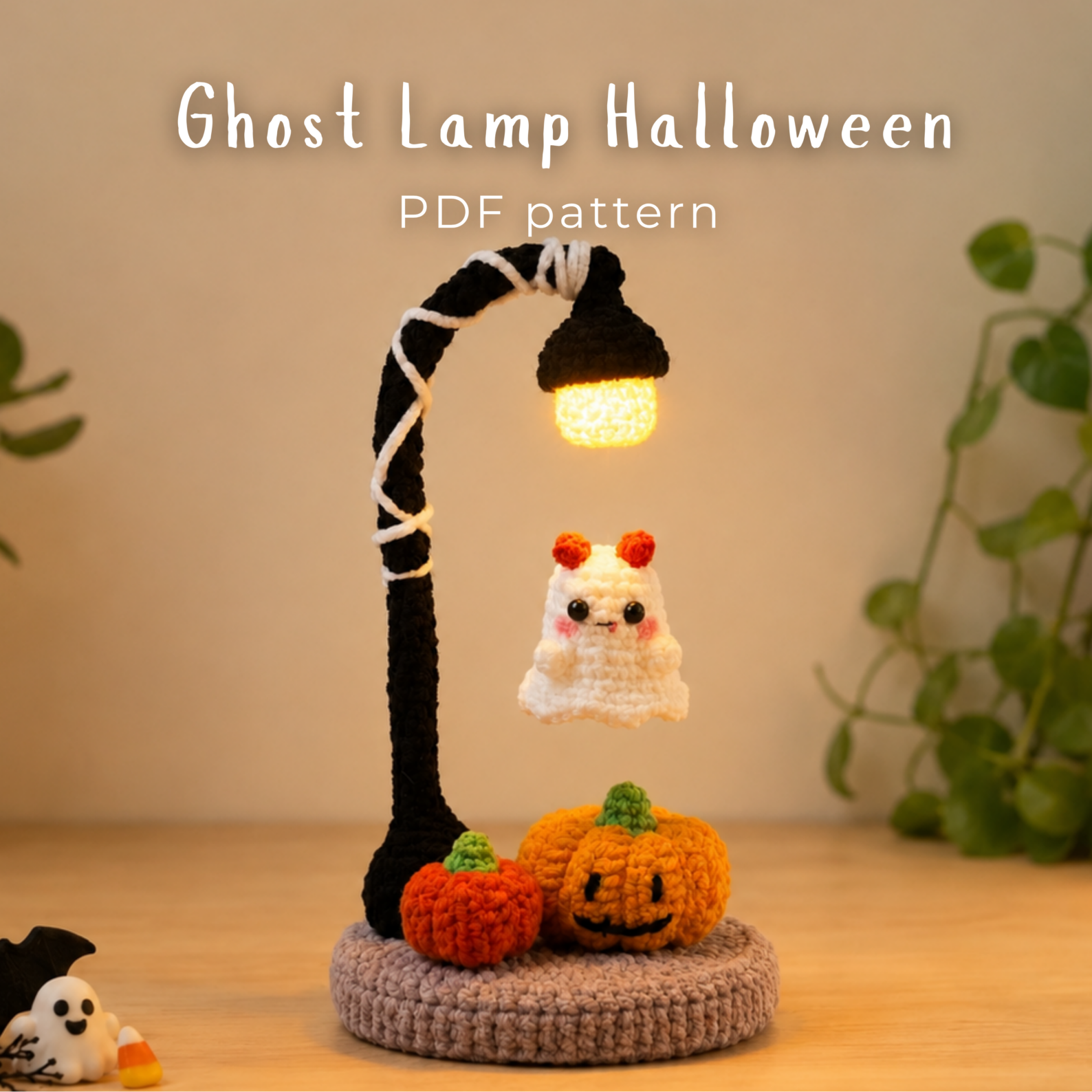 Tiny Ghost Lantern Crochet Pattern | Halloween Ghost Lamp PDF