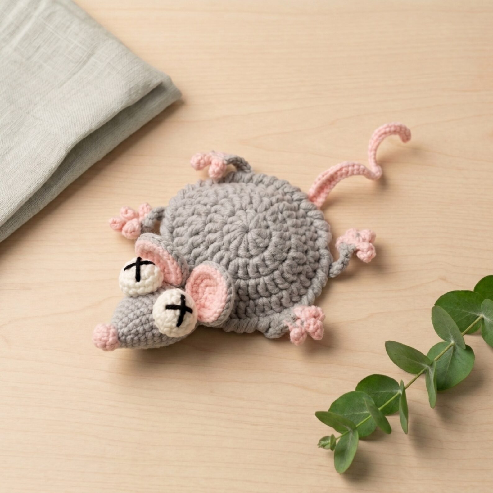 Cute Mouse Coaster Crochet Pattern PDF