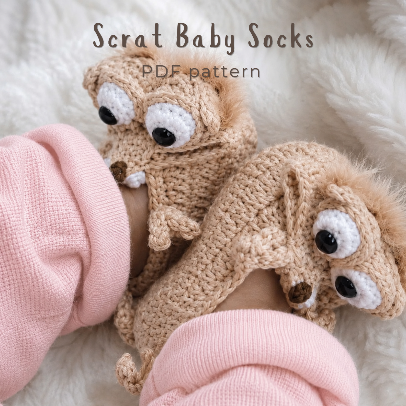 Scrat Baby Socks Crochet Pattern PDF